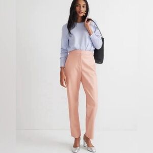 J. Crew Light Pink Women's Faux Leather Ankle Pants, size 8